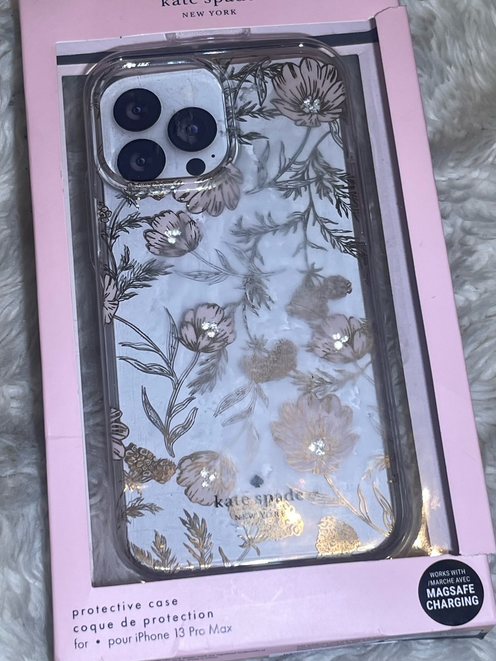 kate spade Clear Floral iPhone 13 Pro Max case